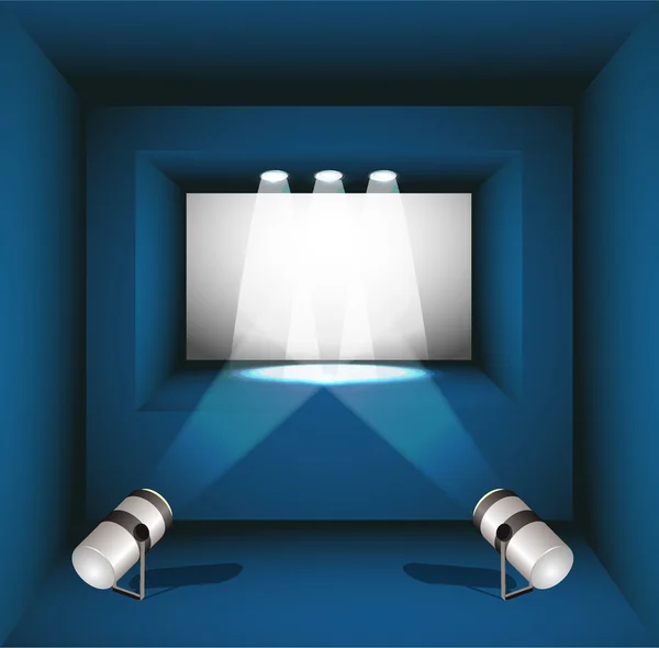 stock vector Vector gallery with spotlights