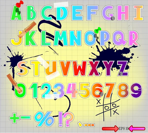 Ileti örneği ile renkli alfabesi — Stok Vektör