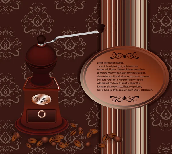 Кавовий млин з кавовими зернами коричневий — стоковий вектор