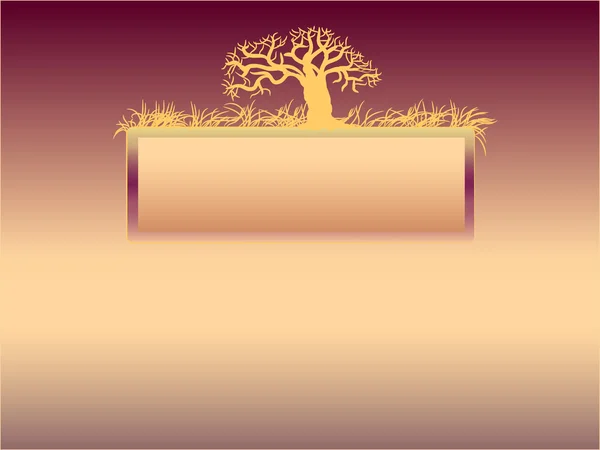 Drzewo i brązowym tle — Wektor stockowy
