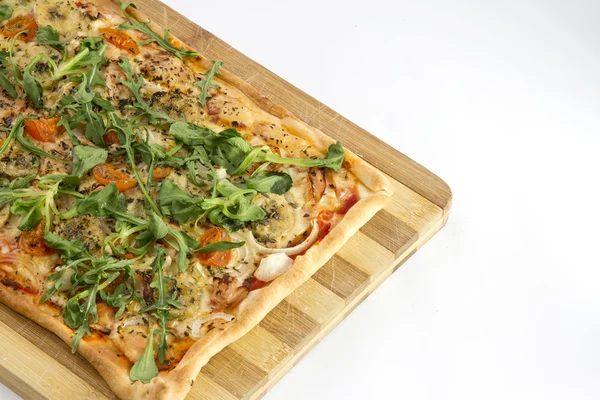 EDZR - Cheese, banana, ham, onion and arugula pizza — Stock Photo, Image