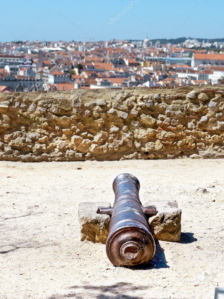 Castle S Jorge, Lisbon, detail cannon