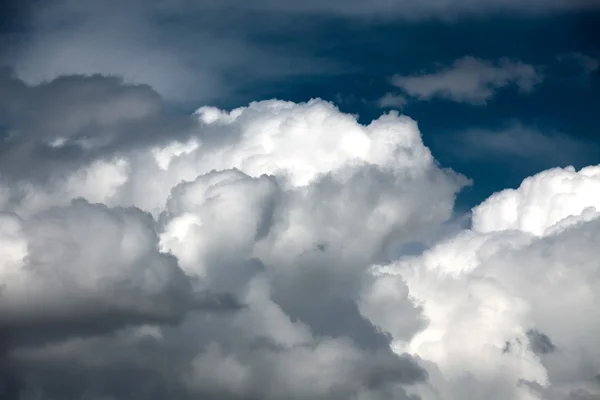 stock image Fantastic soft white clouds against blue sky