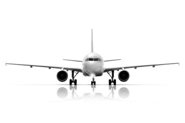 Commercial plane model isolated on white background clipart