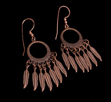 Bronze Beaded Earrings clipart