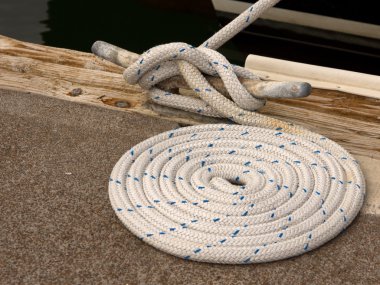 Boat Rope Tied to Cleat clipart