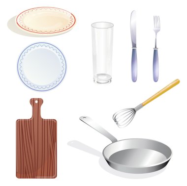 Set kitchen utensils clipart