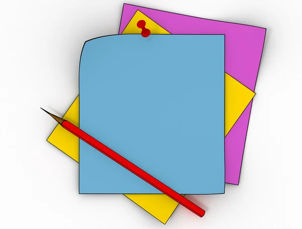 Die farblich isolierten Papierblätter Stockbild