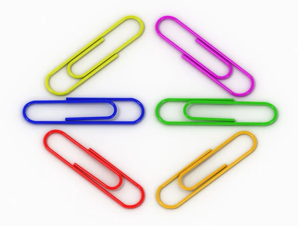 Isolated writing paper clips — Stock Photo, Image
