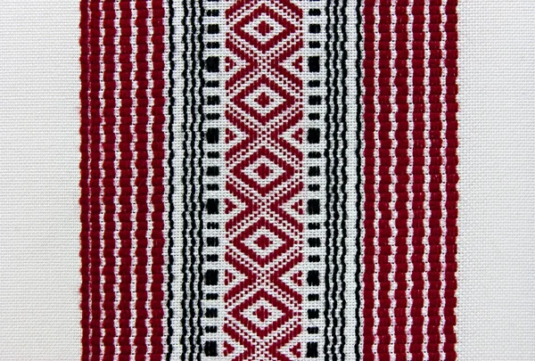 Textura tecido de linho padrão vermelho-preto — Fotografia de Stock