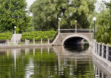 Summer Stone Bridge clipart