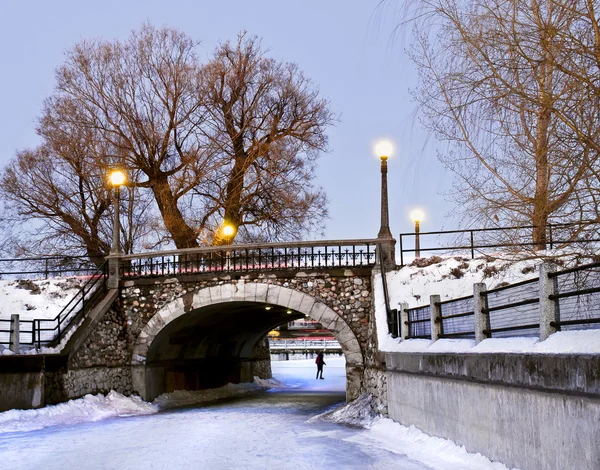 冬天石头桥 — 图库照片