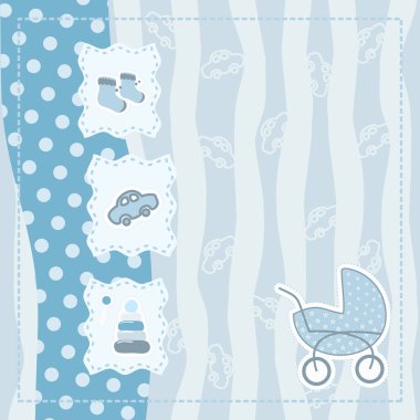 Greeting card for baby boy clipart