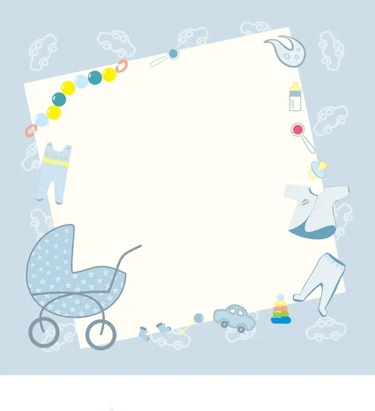 Cornice blu per neonato — Vettoriale Stock