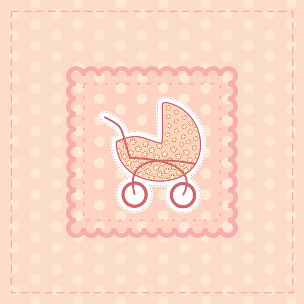女の赤ちゃんのためのグリーティング カード — ストックベクタ
