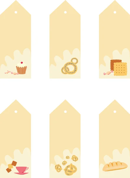 Collection de tags avec boulangerie et confiseries — Image vectorielle
