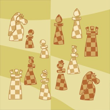 arka plan ile stilize satranç taşları