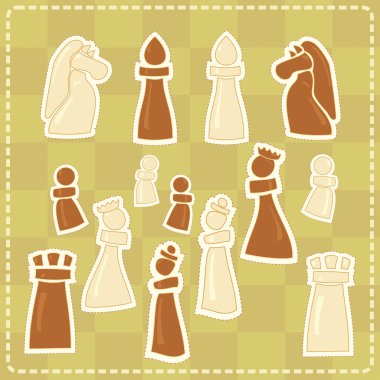 stilize satranç figürleri ile sopa