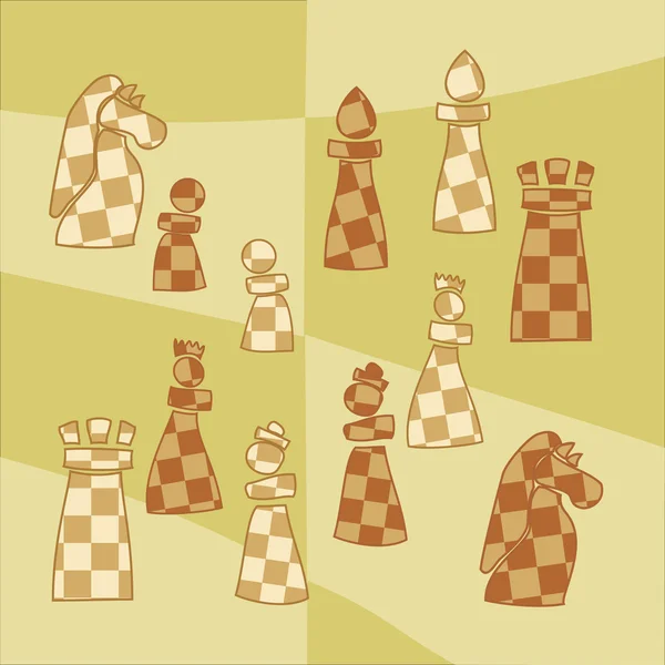 Fond avec des pièces d'échecs stylisées — Image vectorielle