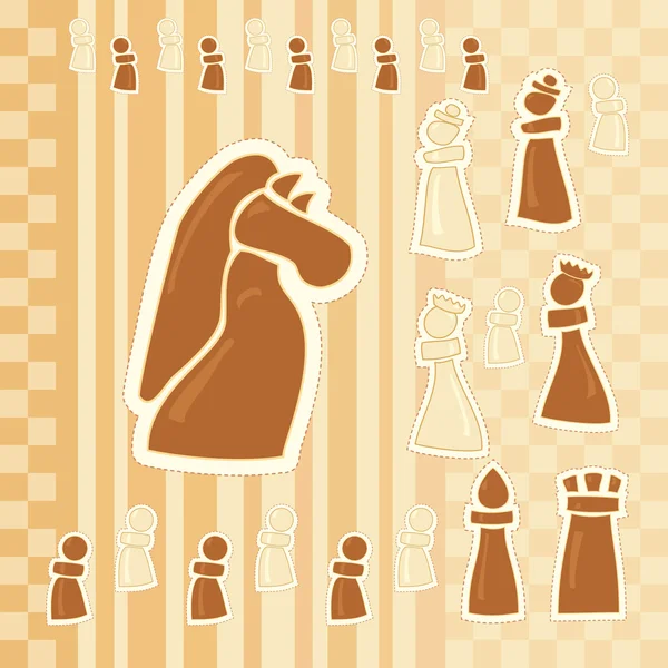 Ευχετήρια κάρτα με ΦΙΓΟΥΡΕΣ Σκακιου — Διανυσματικό Αρχείο