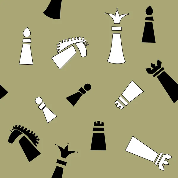 Patrón sin costura con piezas de ajedrez — Vector de stock