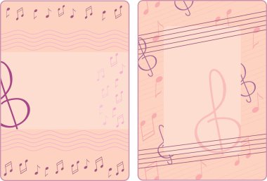 Two frames with notes and treble clef clipart