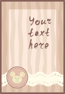 Vertical frame with little mouse clipart