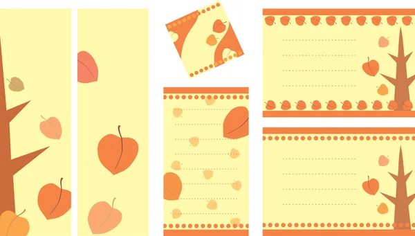 Collection d'étiquettes décoratives avec illustration d'automne — Image vectorielle