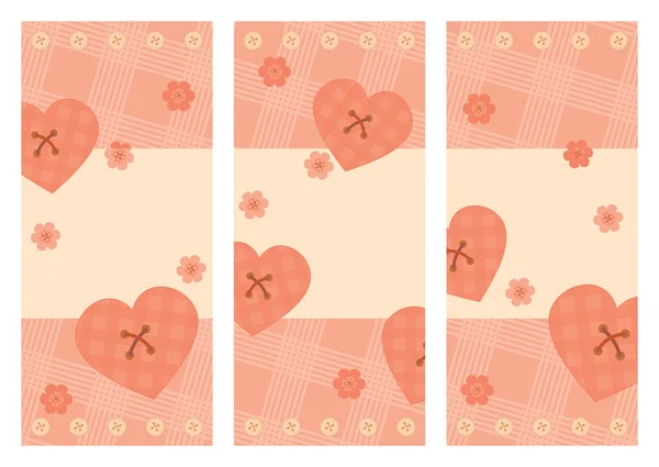 垂直方向のバレンタイン カードのコレクション — ストックベクタ