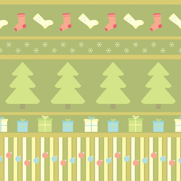 Nahtloses Muster mit Weihnachtsschmuck — Stockvektor