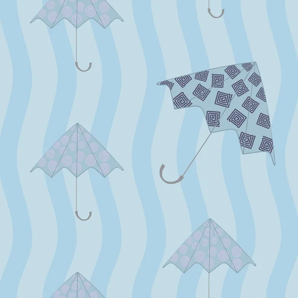 无缝模型建构与遮阳伞 — 图库矢量图片