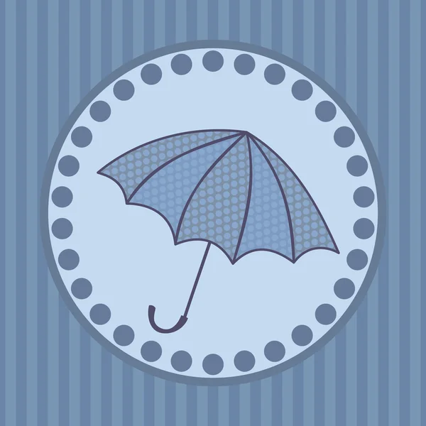 Greeting card with umbrella in a circle — Stock Vector