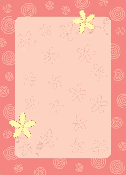 Pink flower frame — Stock Vector