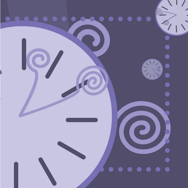 Μπλε φόντο με στρογγυλό ρολόι και βέλη — Διανυσματικό Αρχείο