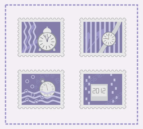 Colección de sellos postales — Vector de stock