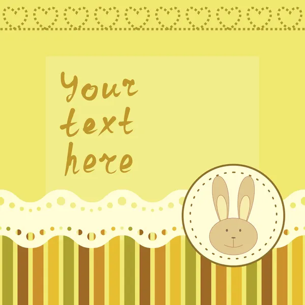 Square frame with little bunny — Stock Vector
