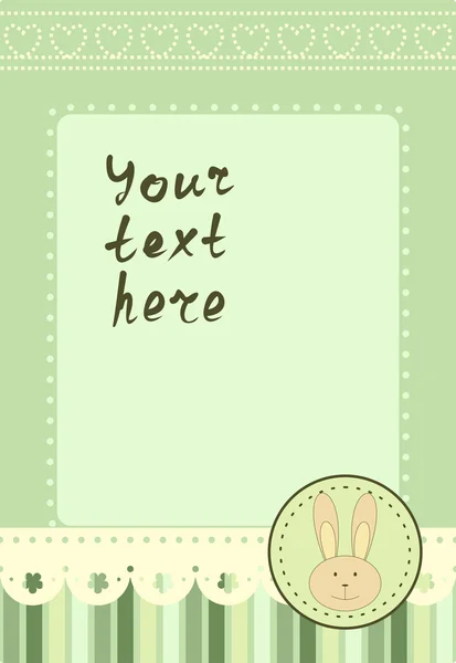 Cadre vertical avec petit lapin — Image vectorielle
