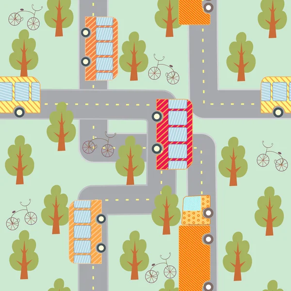 Şehir trafiği seamless modeli — Stok Vektör