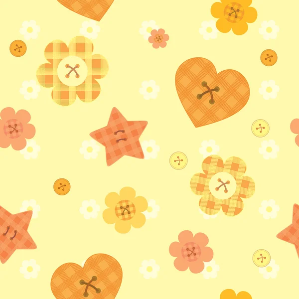 Sunny funny little buttons seamless pattern — Stock Vector