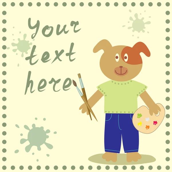 Frame with funny dog for your text — Stock Vector