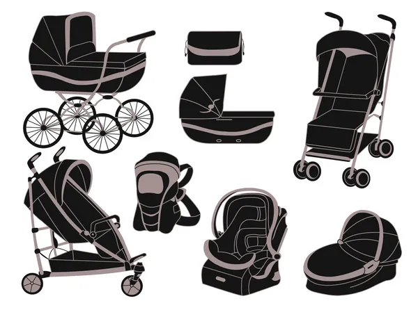 婴儿推车 — 图库矢量图片