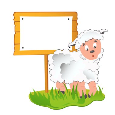 Sheep on the lawn clipart