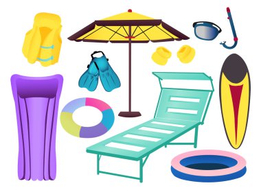 Things for the beach clipart