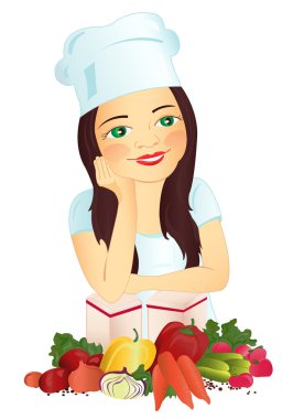 Girl-cook clipart