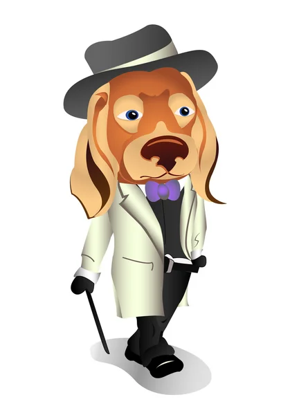 Perro en traje — Vector de stock