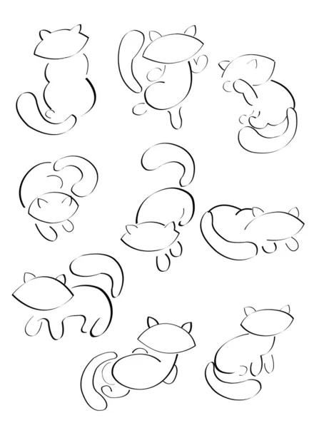 9 katter — Stock vektor