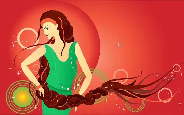 Girl and Mars — Stock Vector