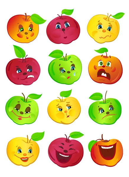 Funny apples — Stock Vector
