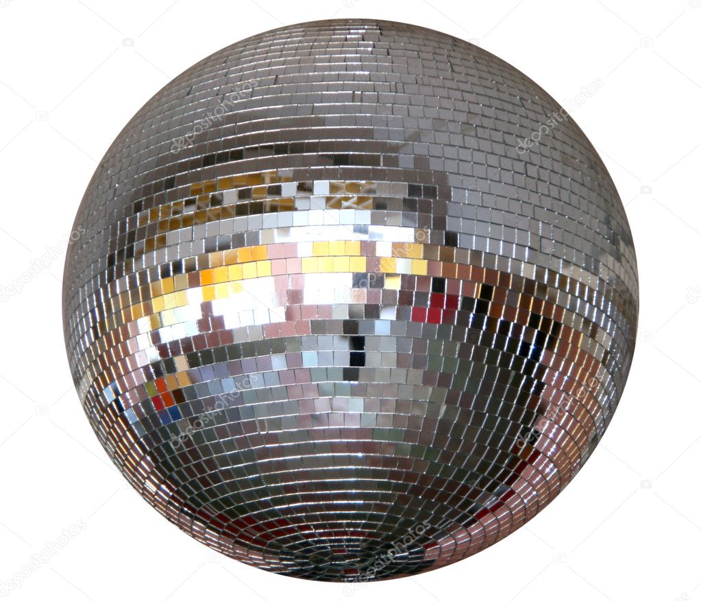 Silver night club lighting mirror-ball