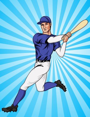 Baseball player clipart